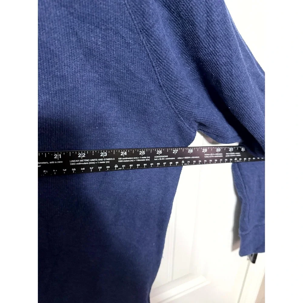 Banana Republic Sweatshirt Mens XXL Navy Blue Raglan Waffle Knit EUC